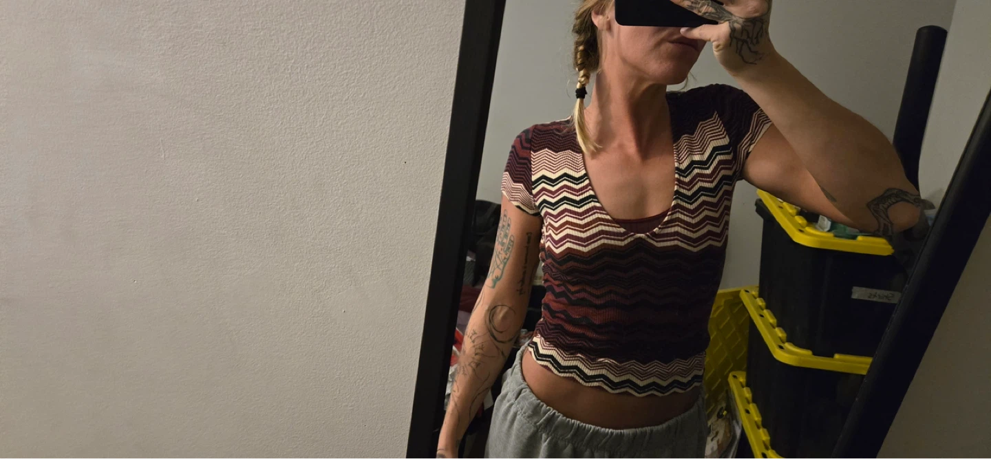 Stripped Long Crop Forever 21 Shirt
