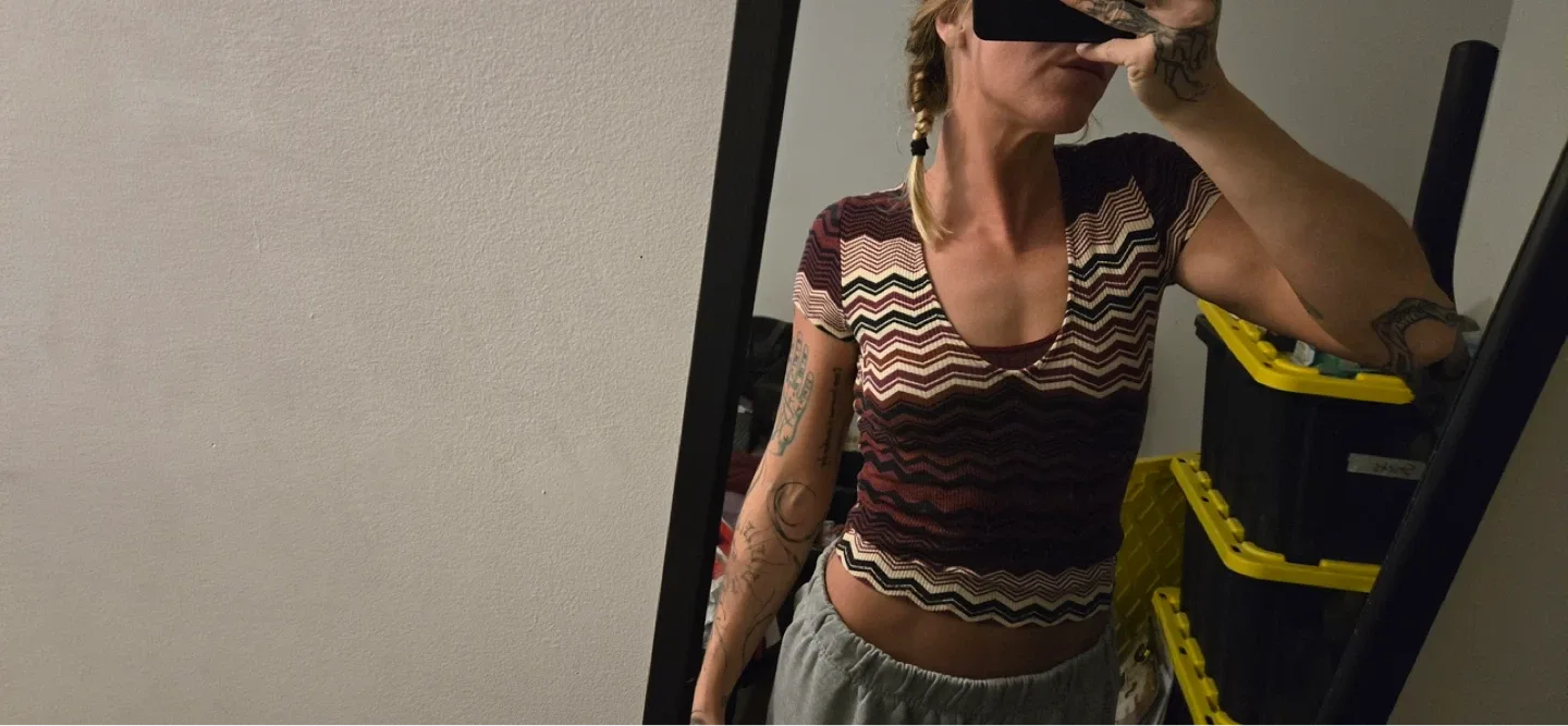 Stripped Long Crop Forever 21 Shirt