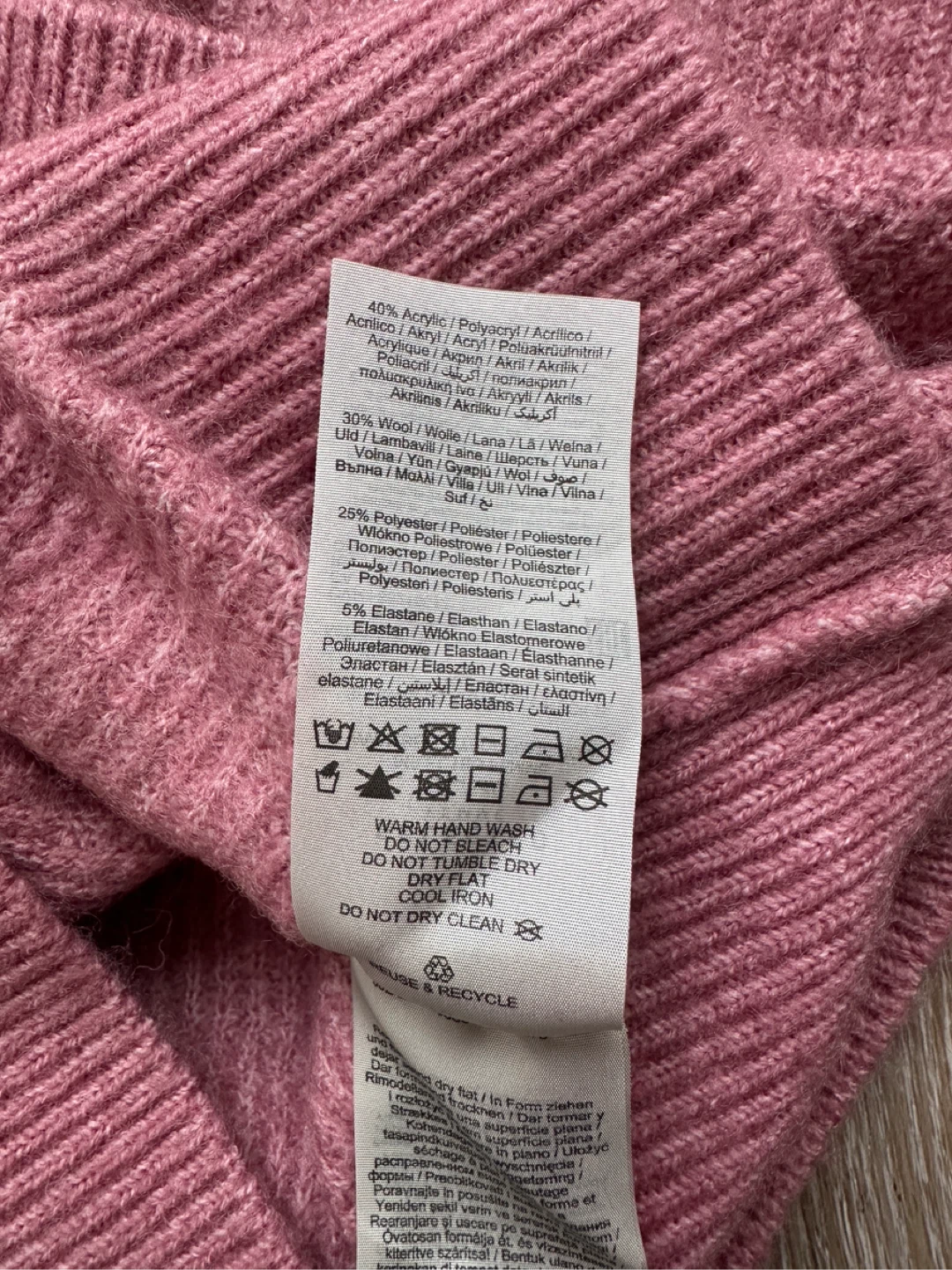 SELECTED FEMME Pink Knit Ruffle Neck Sweater - XS - photo 4