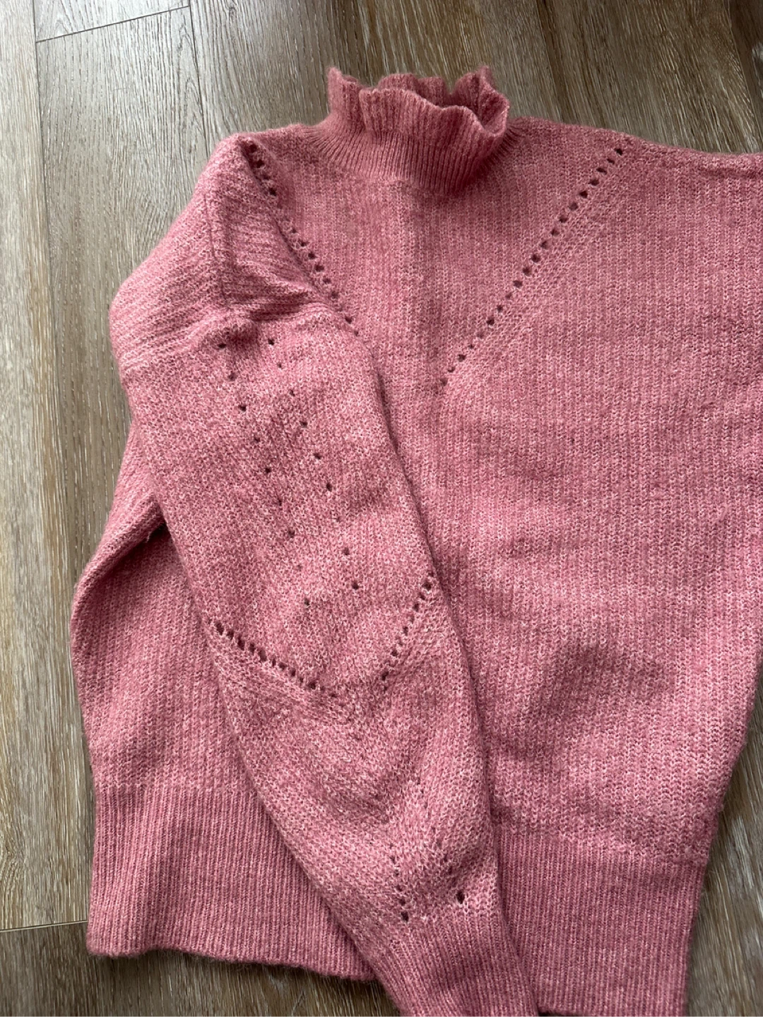SELECTED FEMME Pink Knit Ruffle Neck Sweater - XS - photo 5