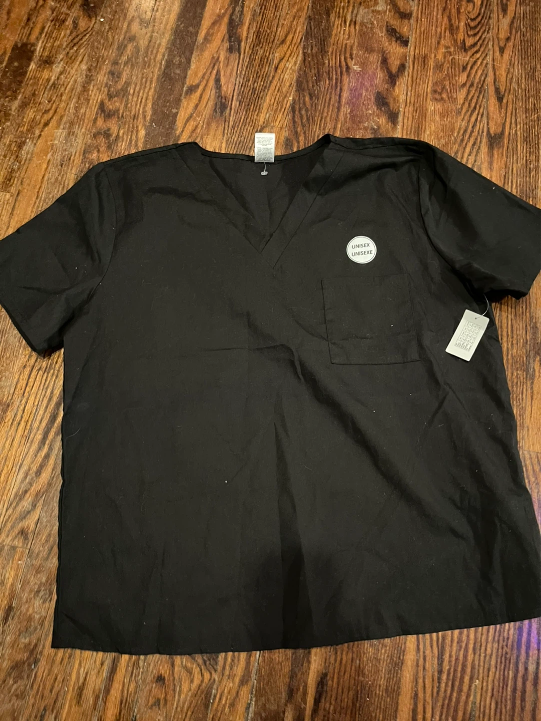Black Unisex Scrub Top - Size L/G