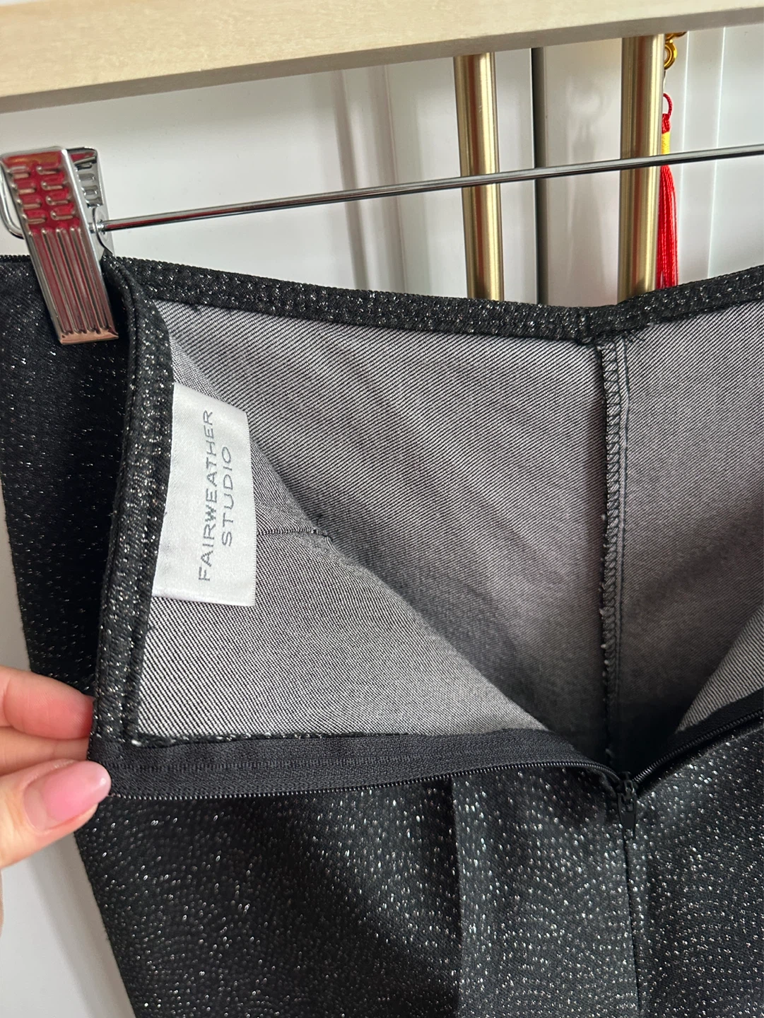 Vintage FAIRWEATHER STUDIO Black Sparkle Pants - Size S - photo 3