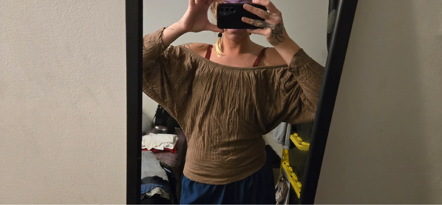 Caramel Beige Off Shoulder Top - photo 2