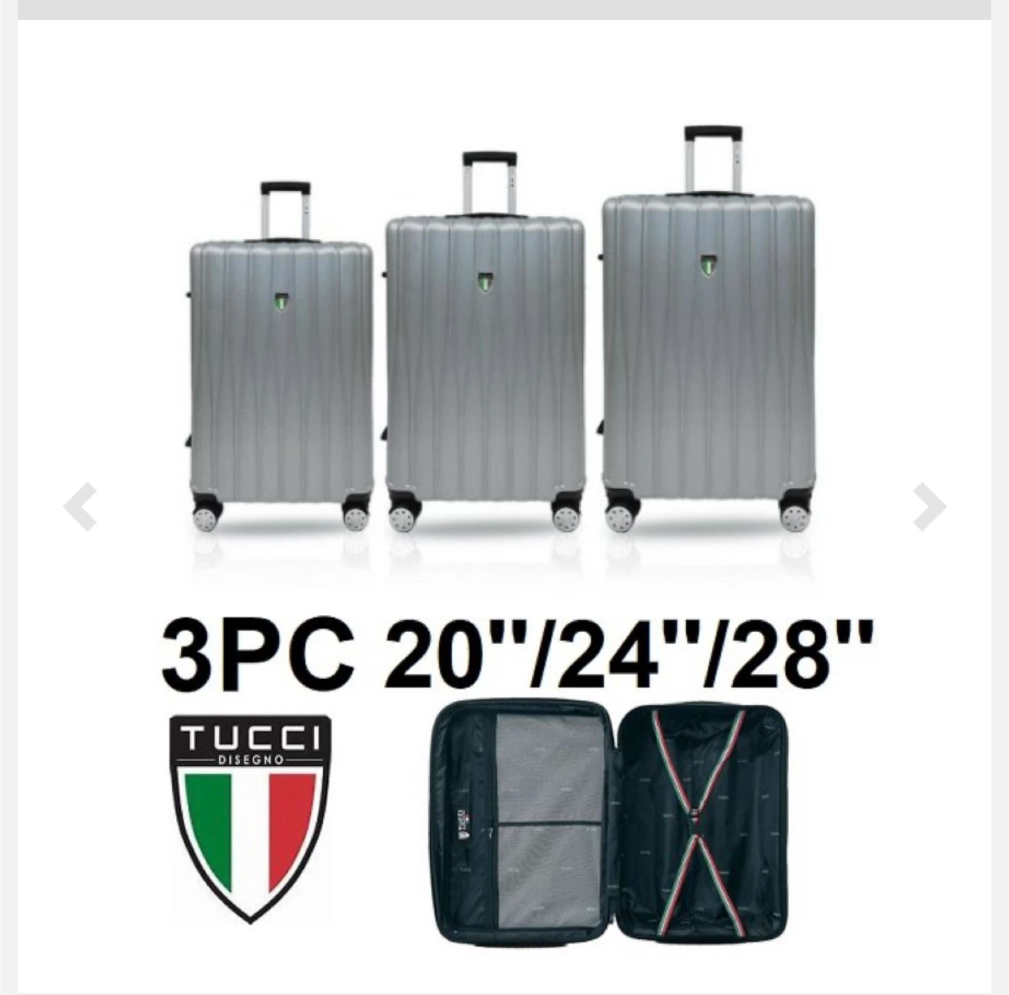 Brand new 3-Piece Tucci Luggage Set - 20"/24"/28" - photo 2