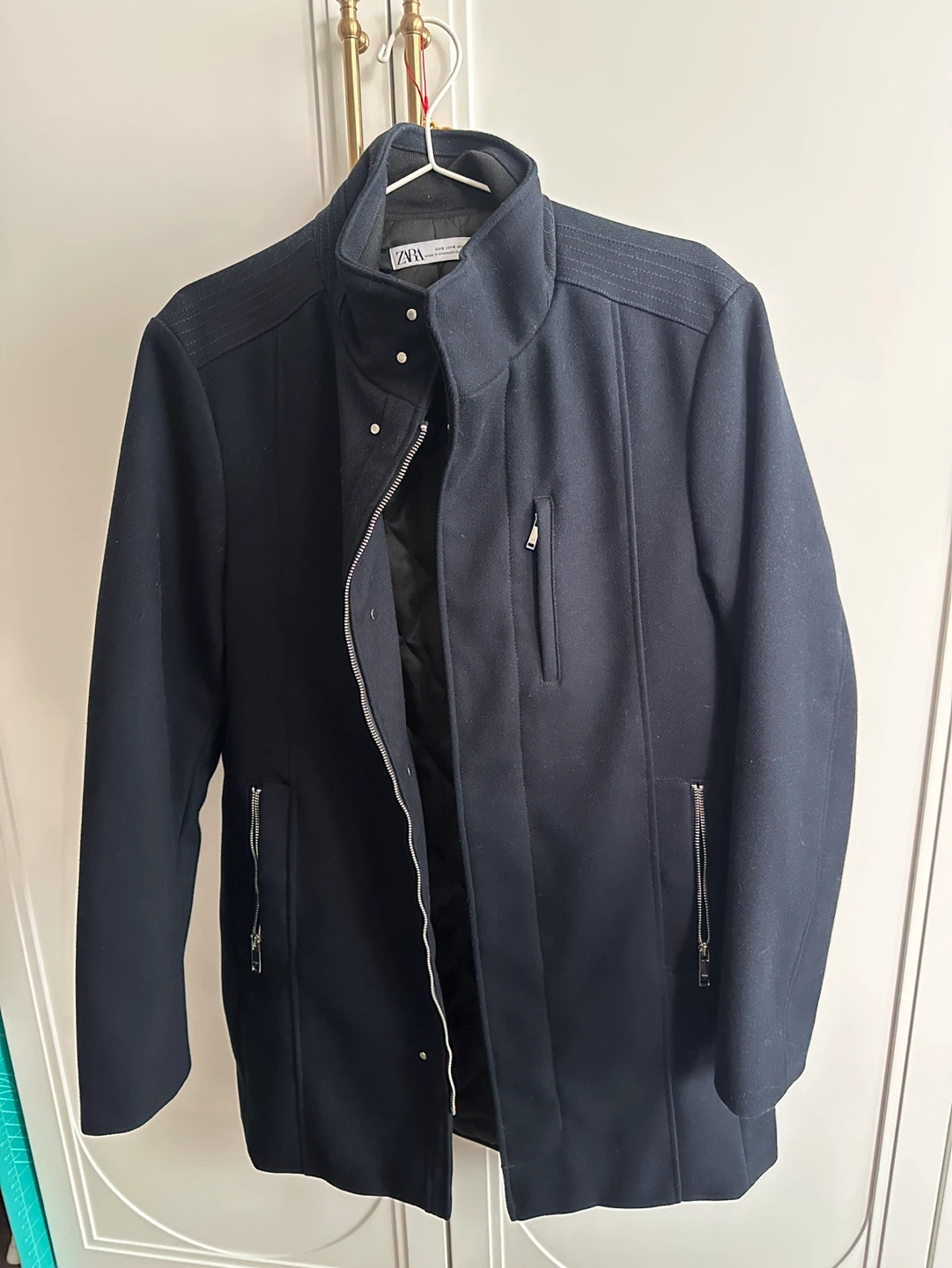 Zara Dark Navy Wool Blend Jacket Men's Size S