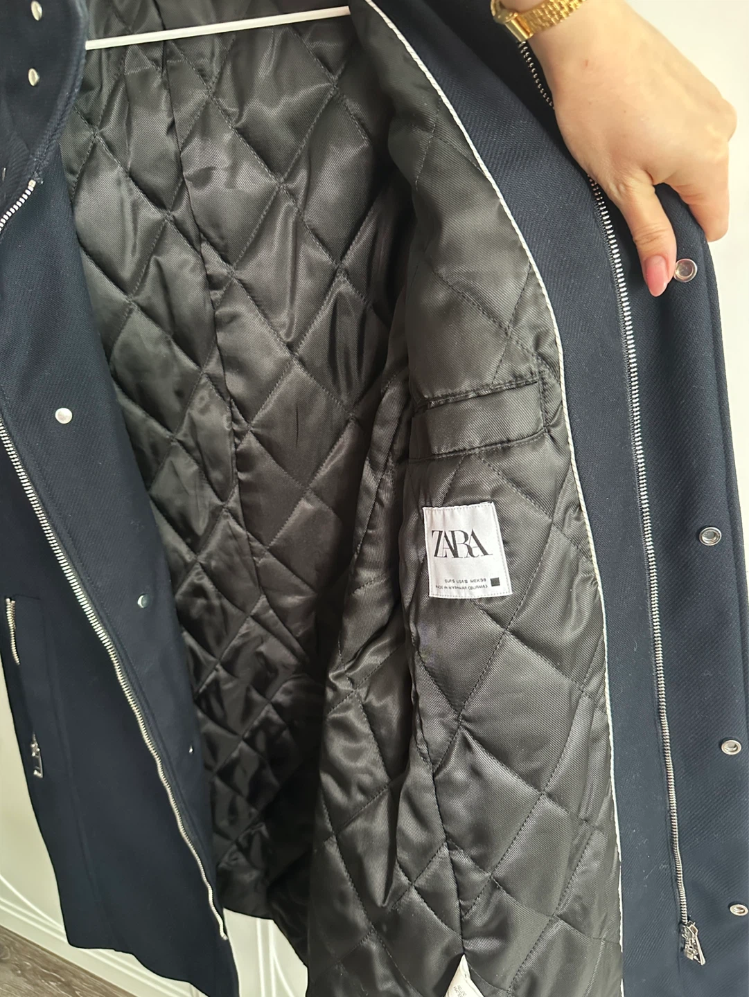 Zara Dark Navy Wool Blend Jacket Men's Size S - photo 5