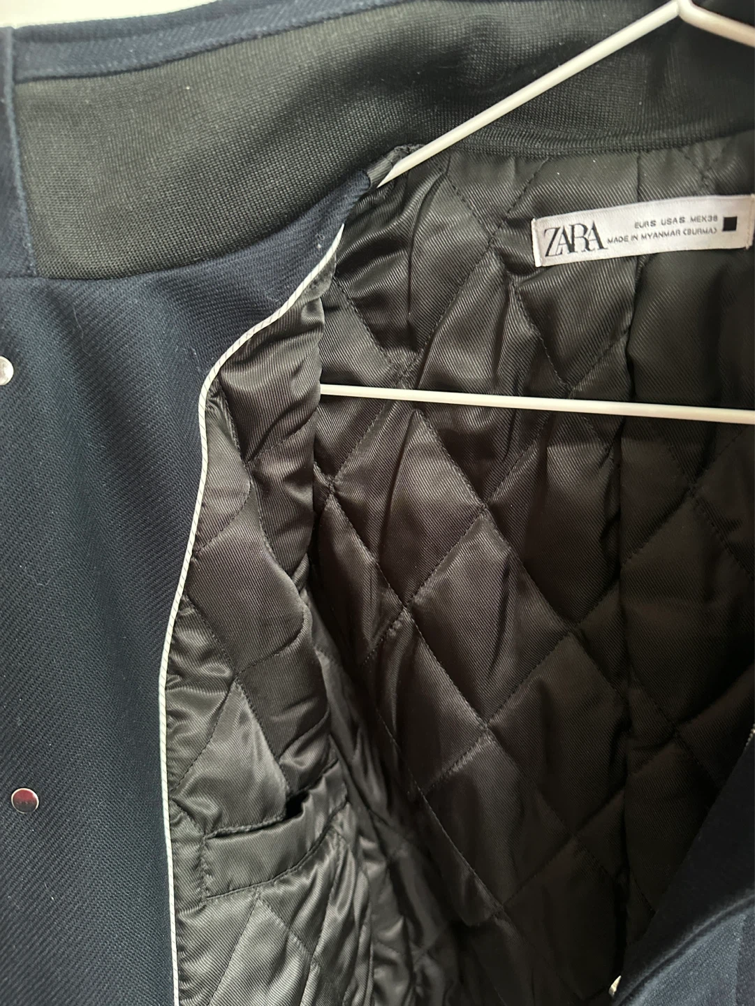 Zara Dark Navy Wool Blend Jacket Men's Size S - photo 4