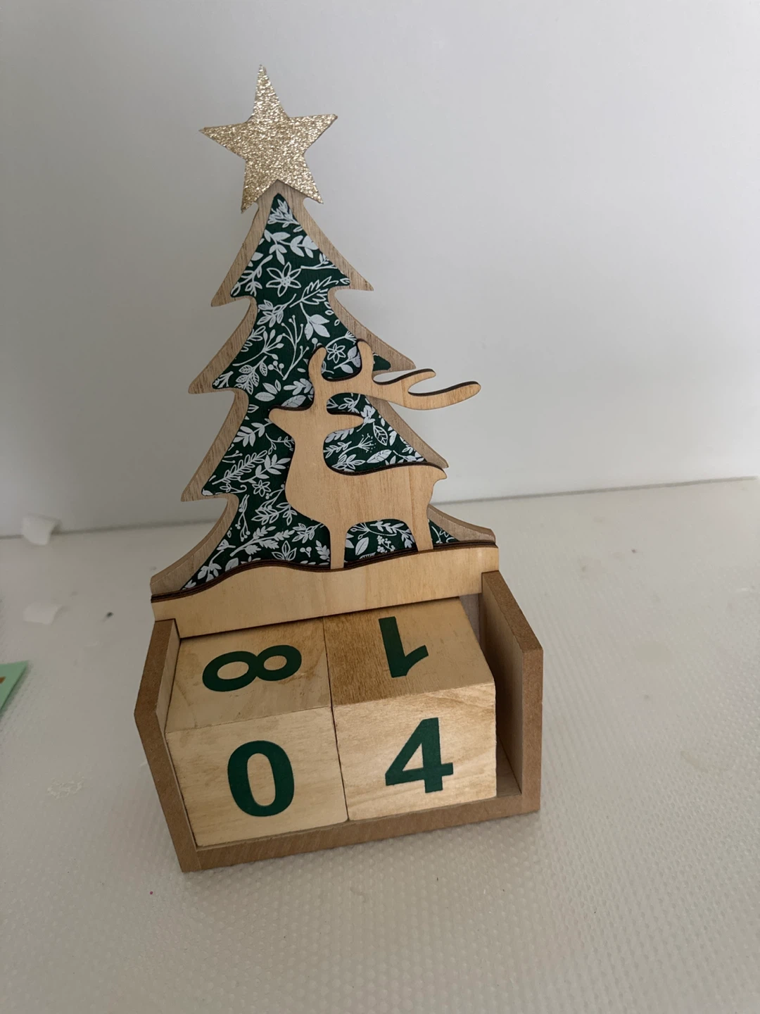 Wooden Christmas Tree Perpetual Calendar