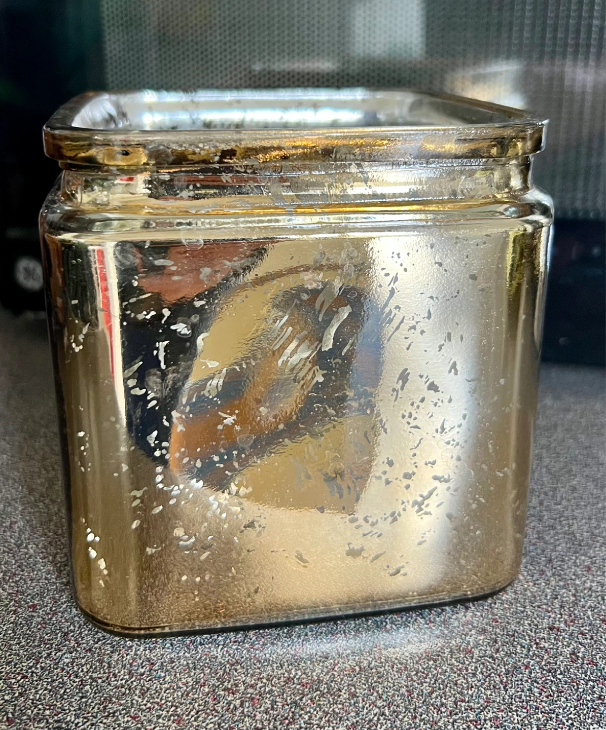 Metallic Gold Coated Glass Vase or Planter