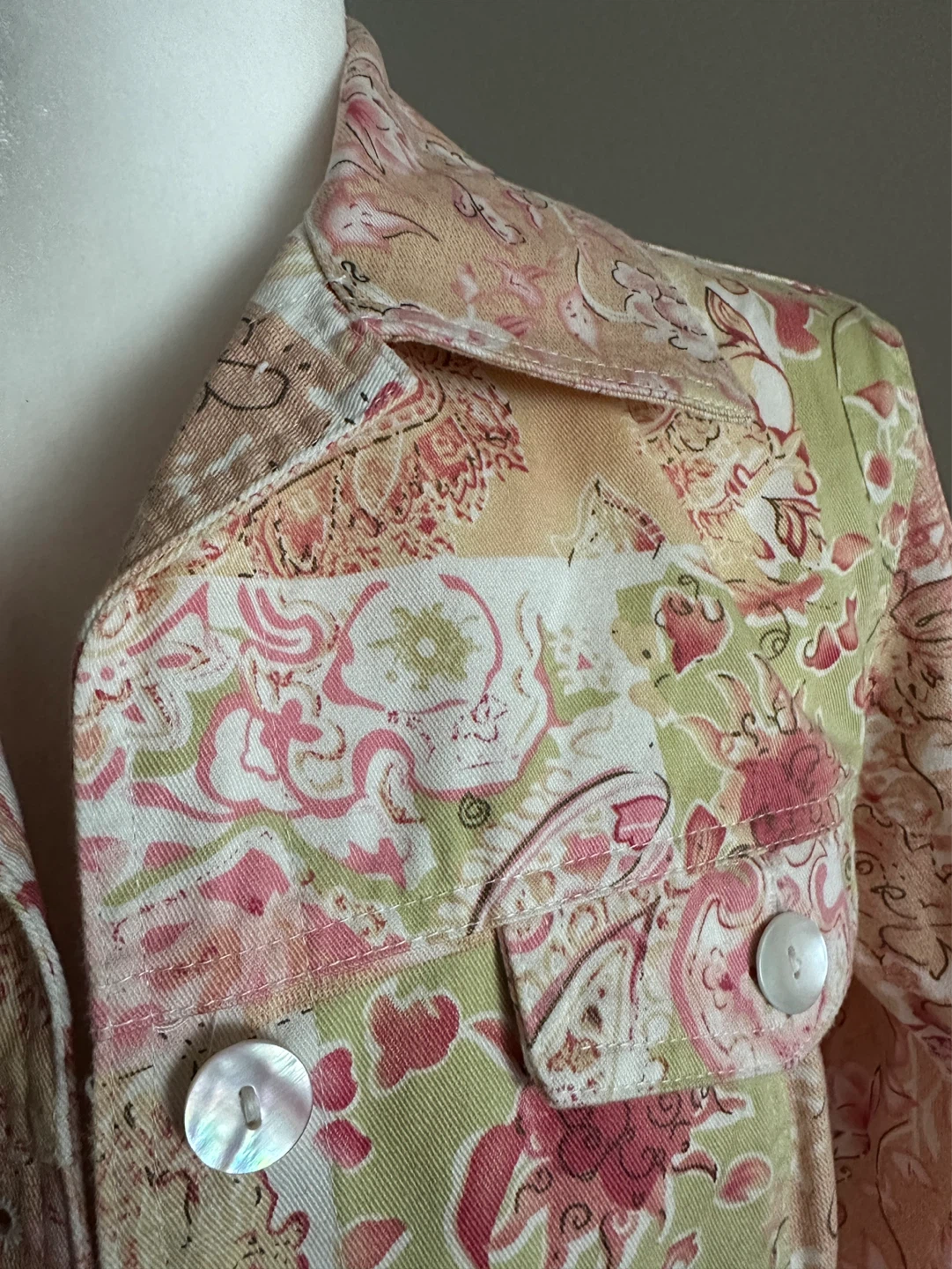 Vintage Tradition Floral Denim Jacket - Size 10 - photo 4