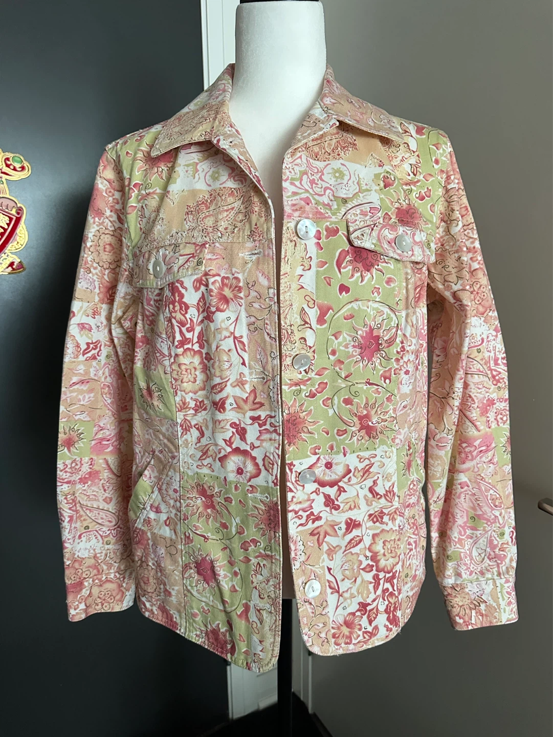 Vintage Tradition Floral Denim Jacket - Size 10 - photo 2