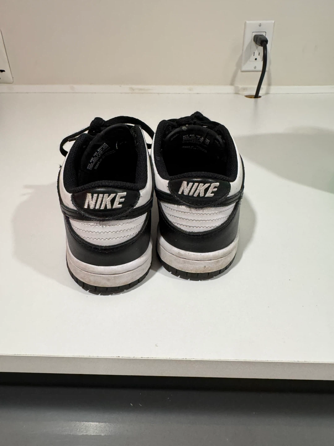Nike Dunk Low TD Shoes Black White Size Toddler 8C - photo 2
