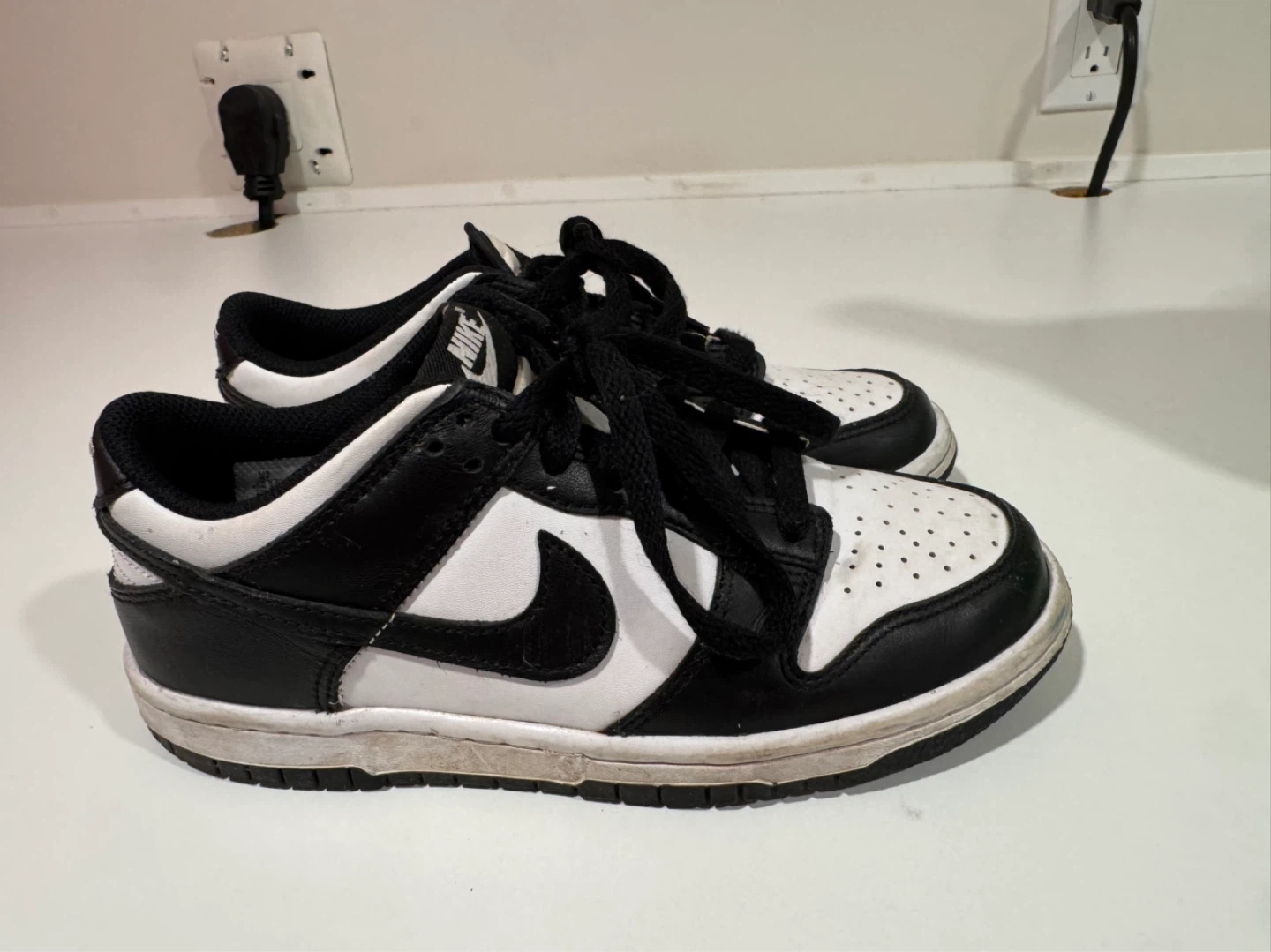 Nike Dunk Low TD Shoes Black White Size Toddler 8C - photo 3
