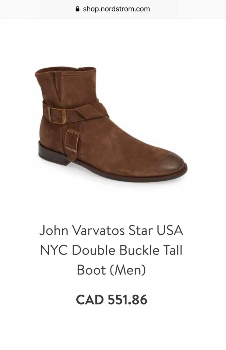 John Varvatos Star USA NYC Double Buckle Tall Boots (Men)