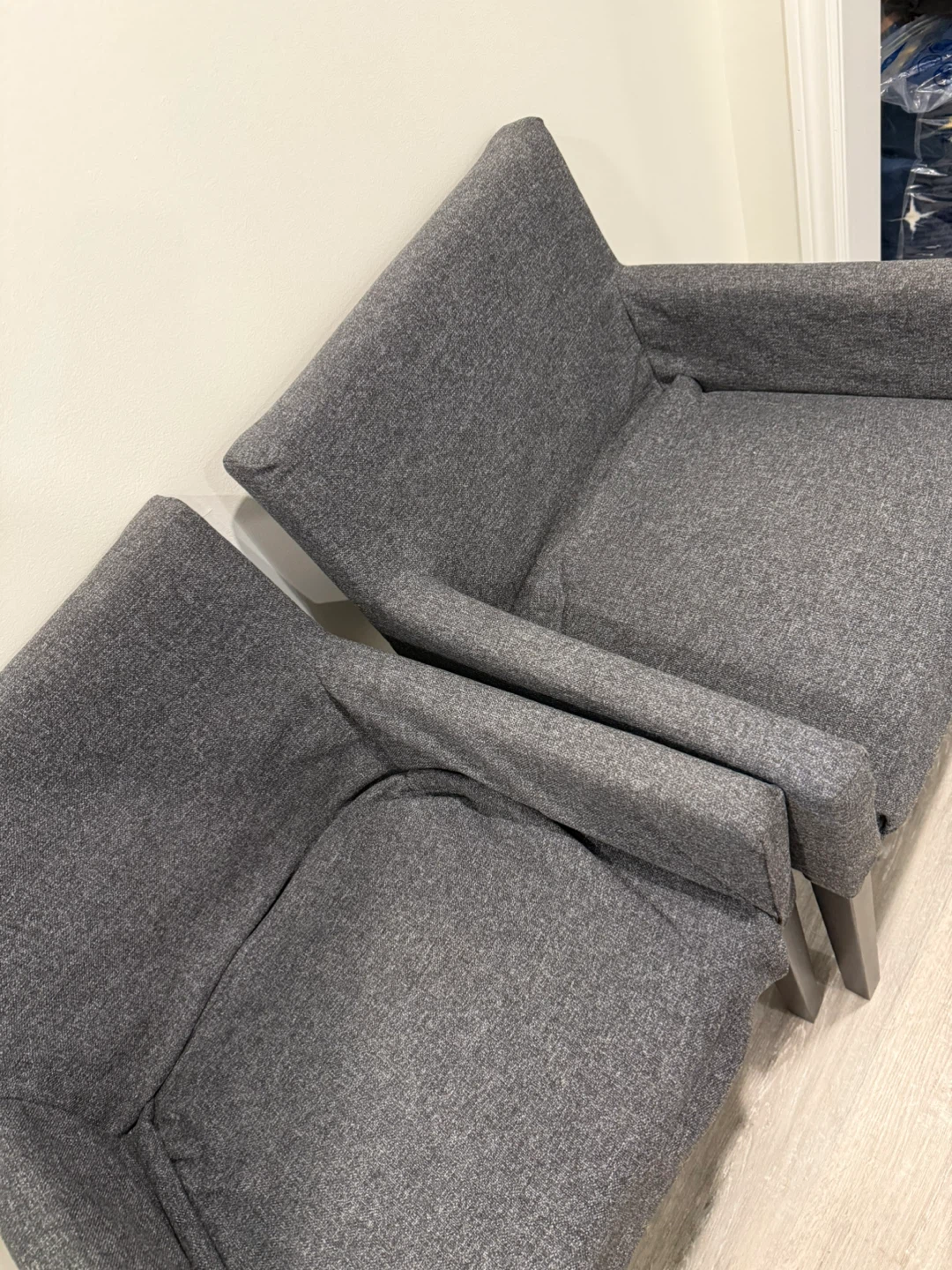 Set of 2 Grey Upholstered Accent Chairs - photo 2