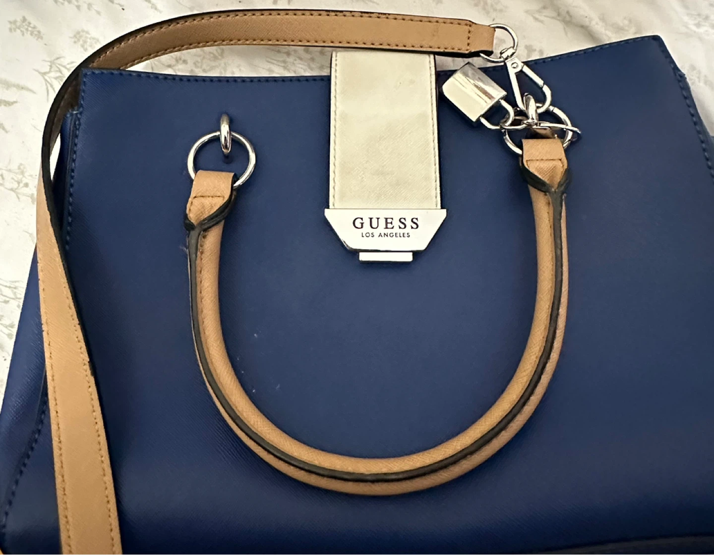 Guess Los Angeles Navy Blue Satchel Handbag