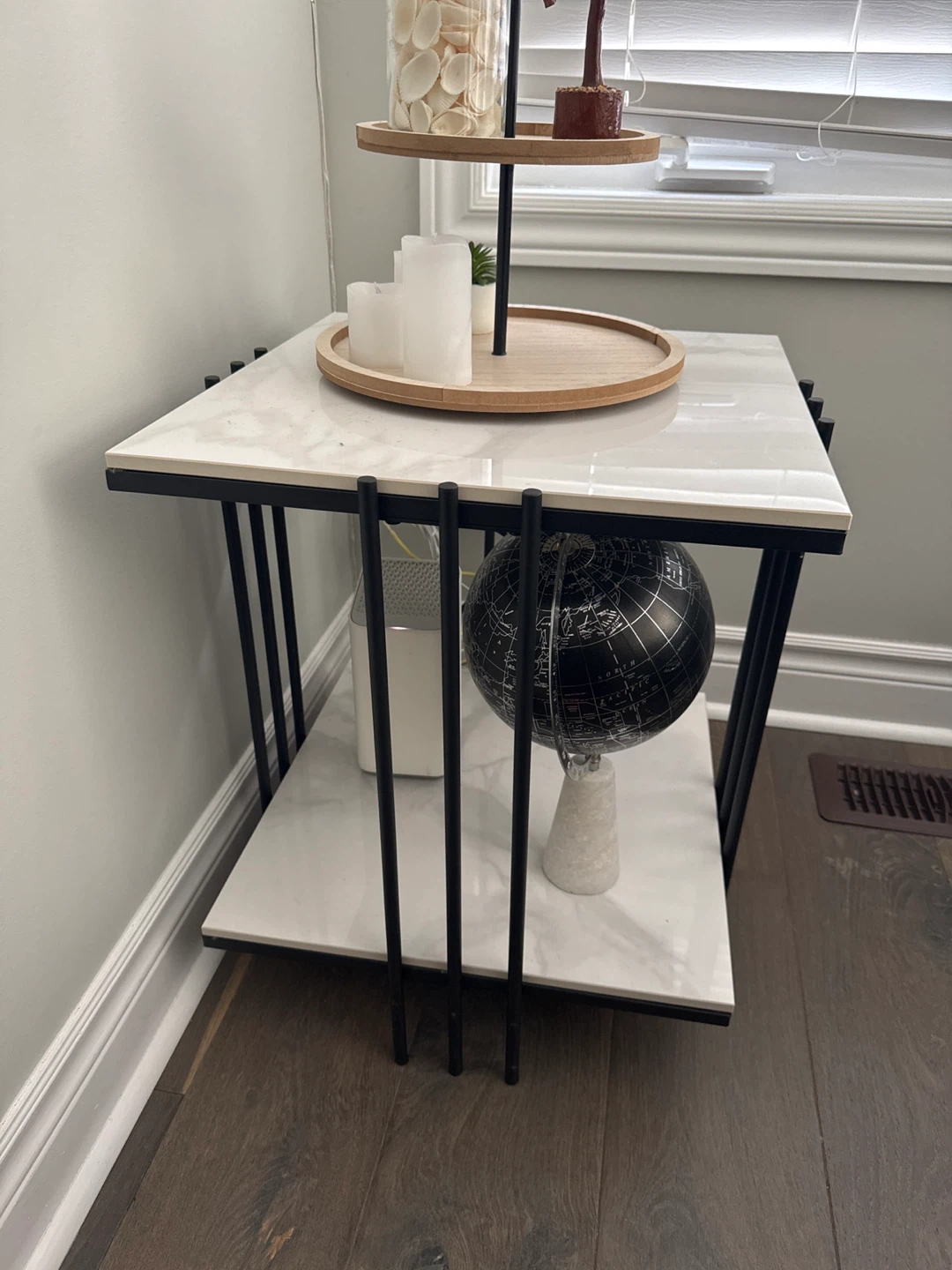 Modern Marble-Look Side Table