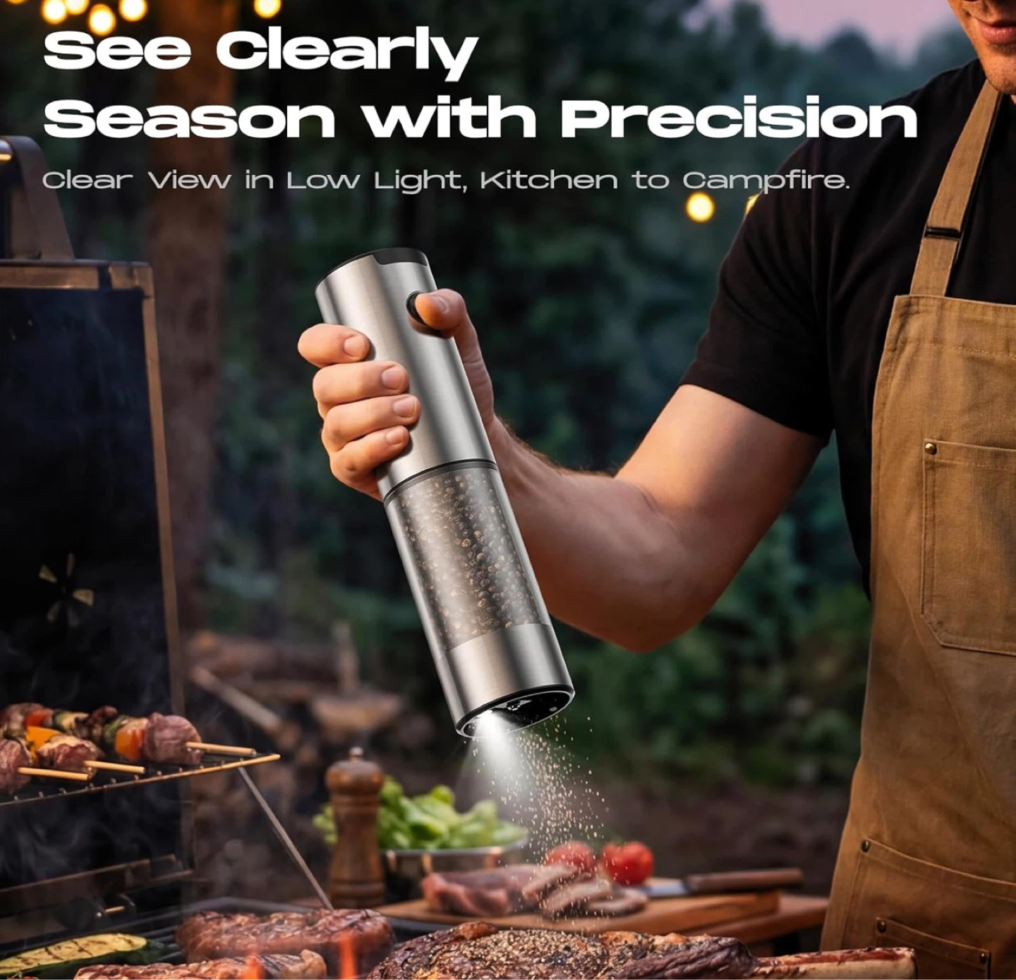 Electric Pepper Grinder Set - Stainless Steel - photo 4