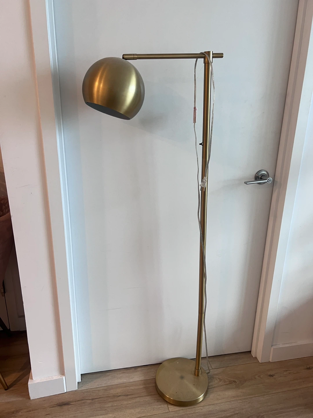 Modern Gold Floor Lamp with Sphere Shade