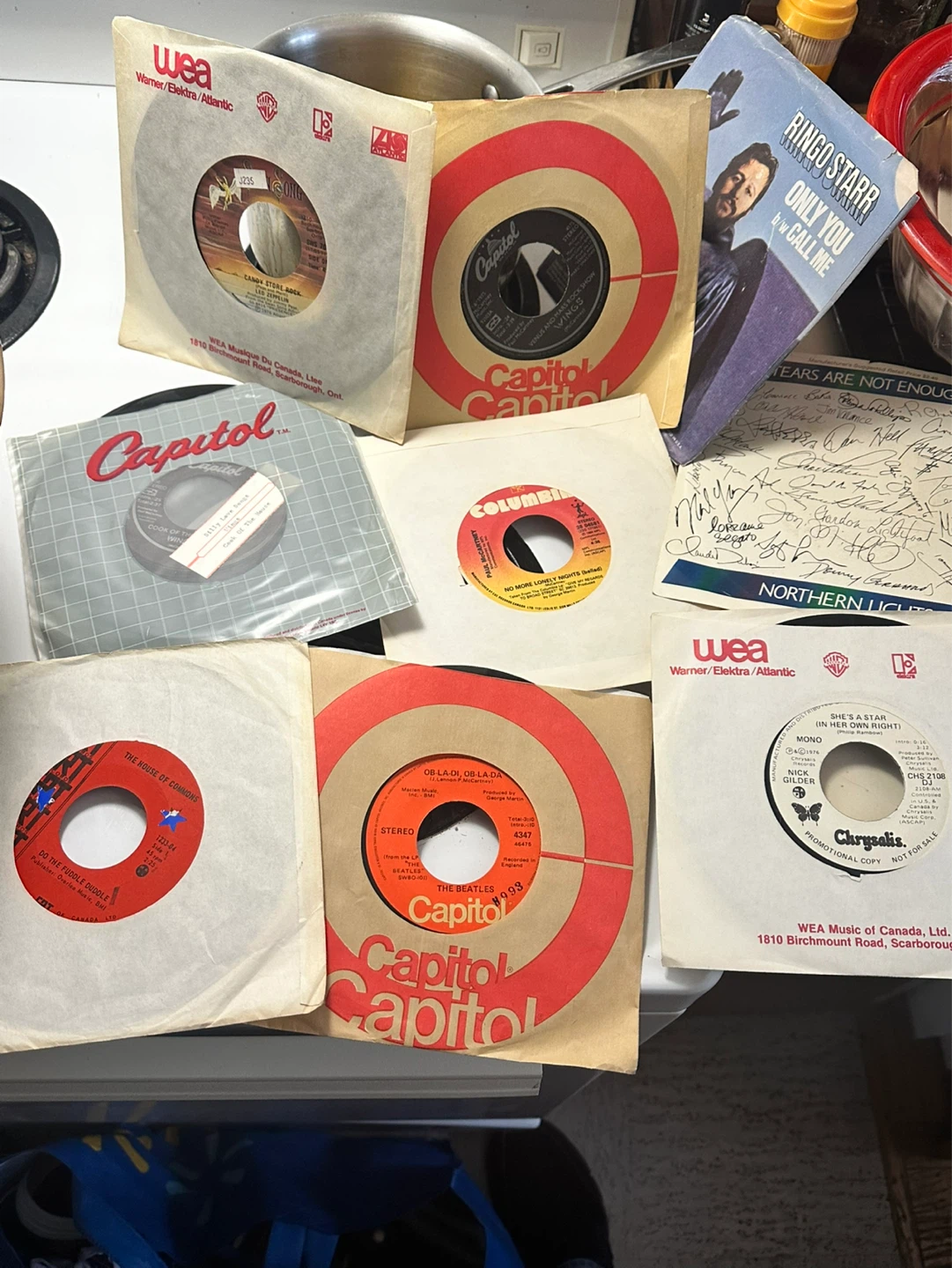45s record collection led zeppelin,Paul McCartney,ringo,Beatles