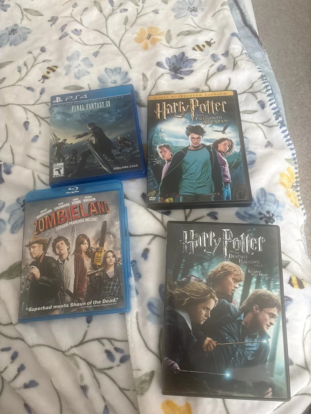XV PS4 Game, Zombieland Blu-ray, 2 Harry Potter DVDs