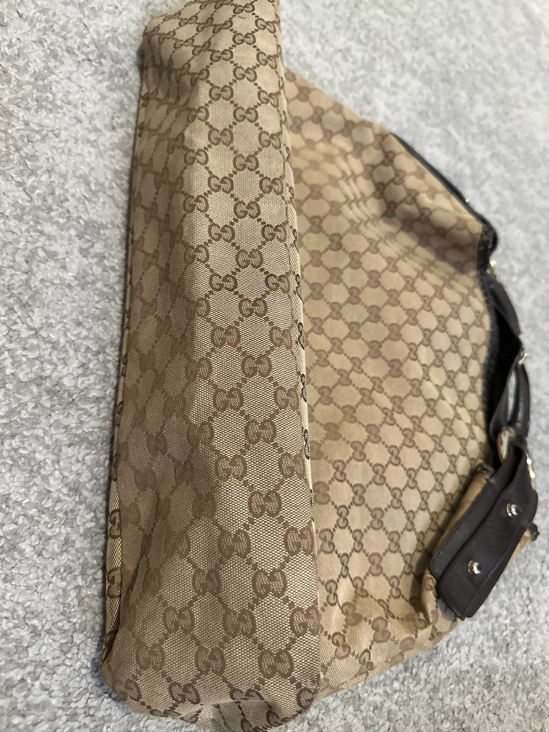 Gucci Monogram Canvas Shoulder Hobo Bag - photo 3