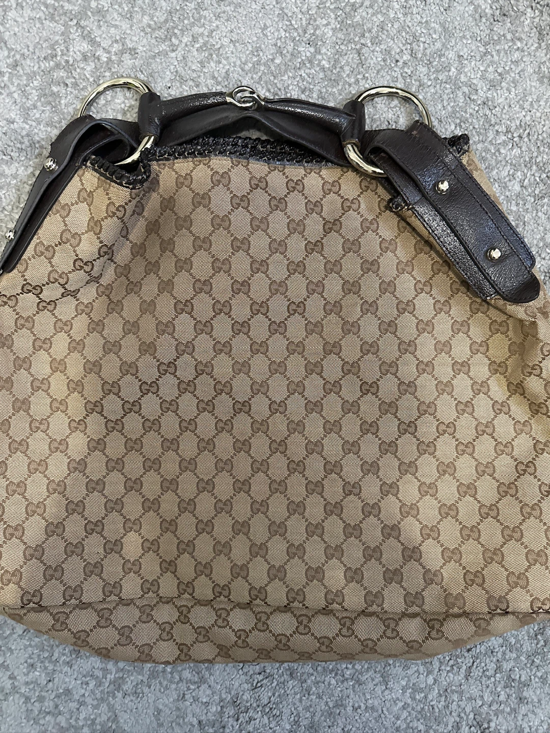 Gucci Monogram Canvas Shoulder Hobo Bag - photo 2