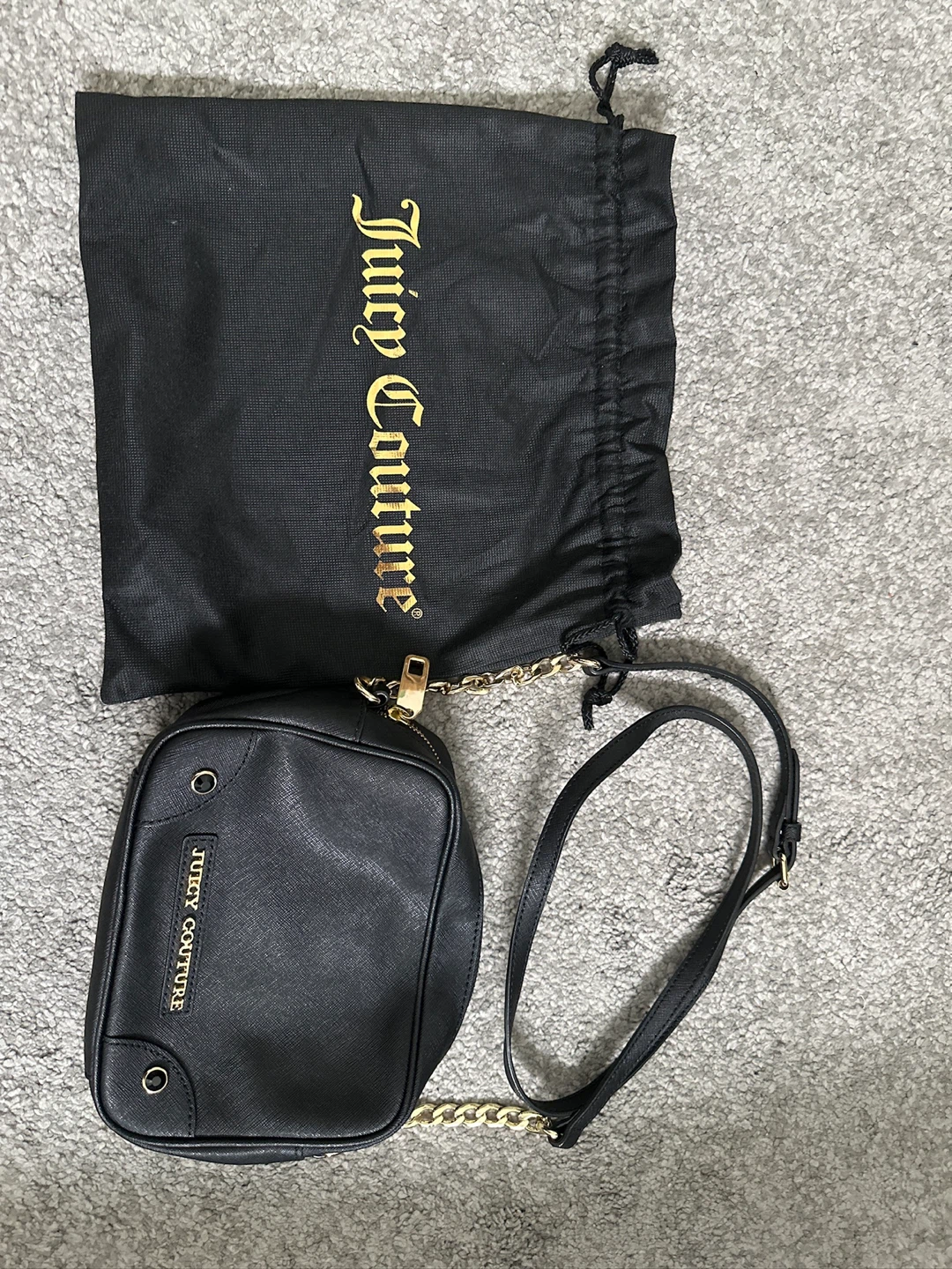 Juicy Couture Black Crossbody Bag with Gold Chain