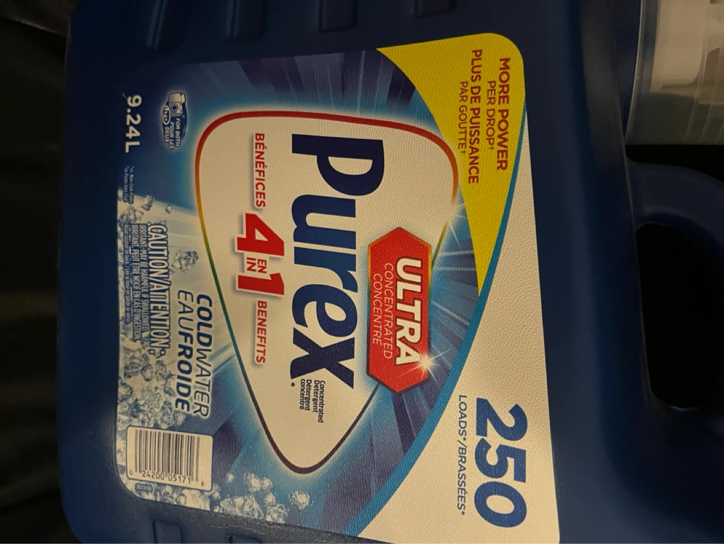 Purex Ultra Concentrated Coldwater Laundry Detergent, 9.24L