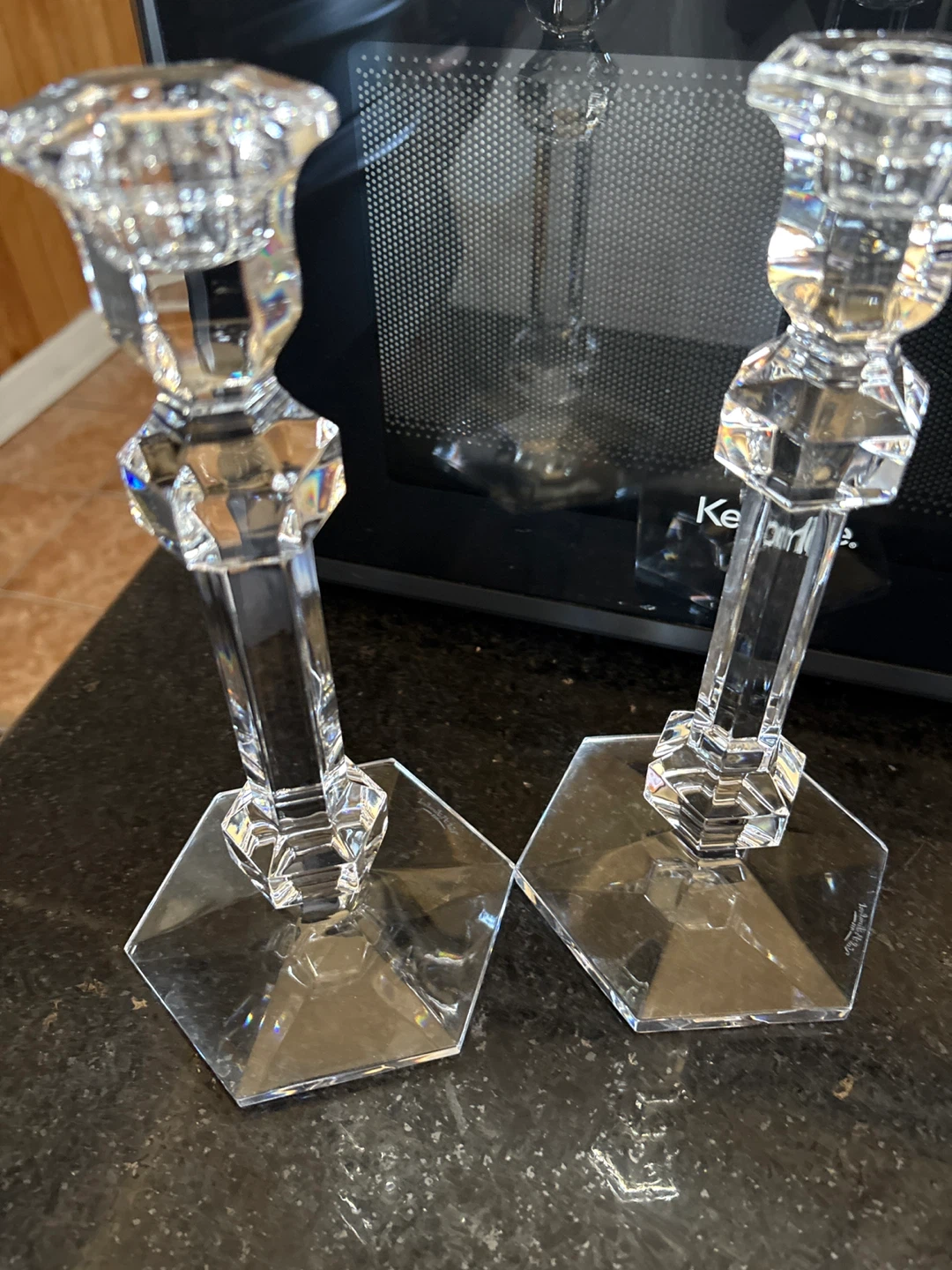 Set of Crystal Candlesticks and Wine Glasses - photo 2