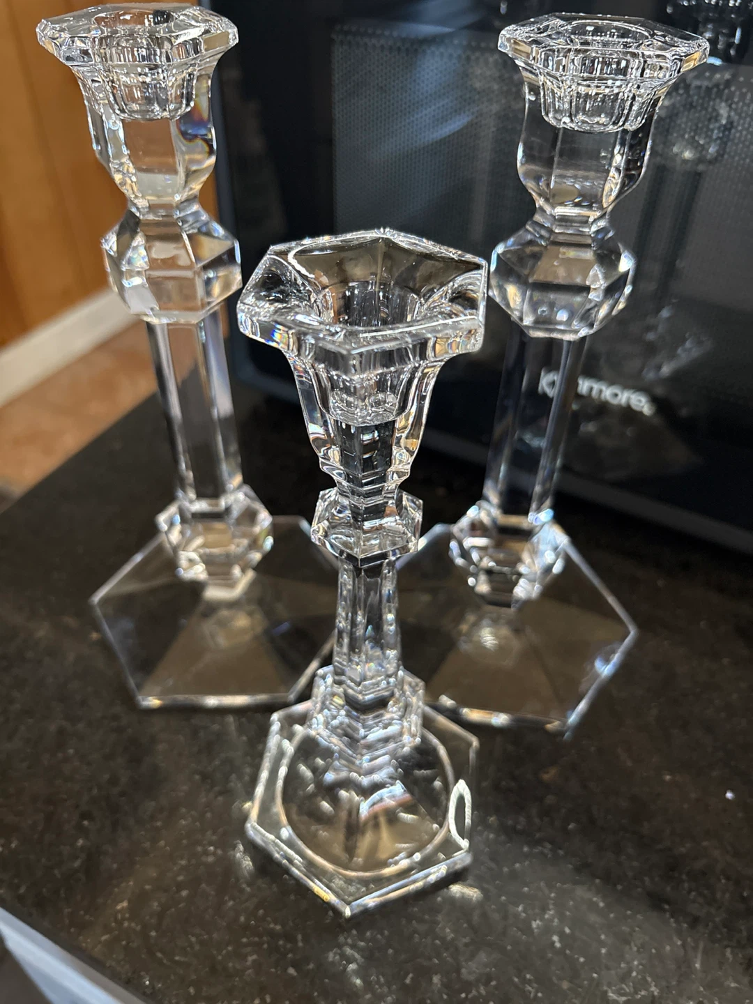 Set of Crystal Candlesticks and Wine Glasses - photo 3