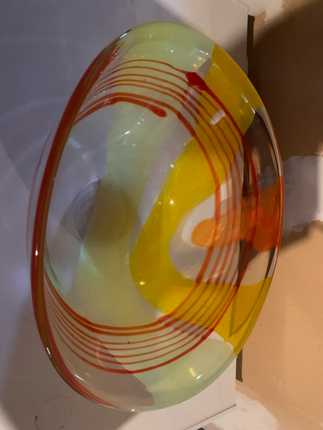 Hand Blown Glass Swirl Bowl - photo 2