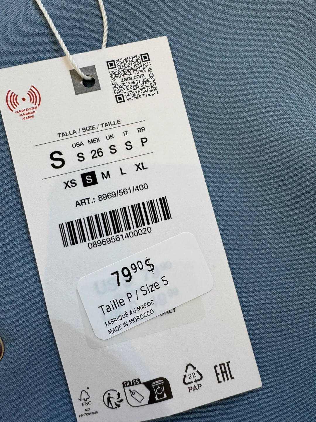 Zara Blue Vest Size S - photo 3