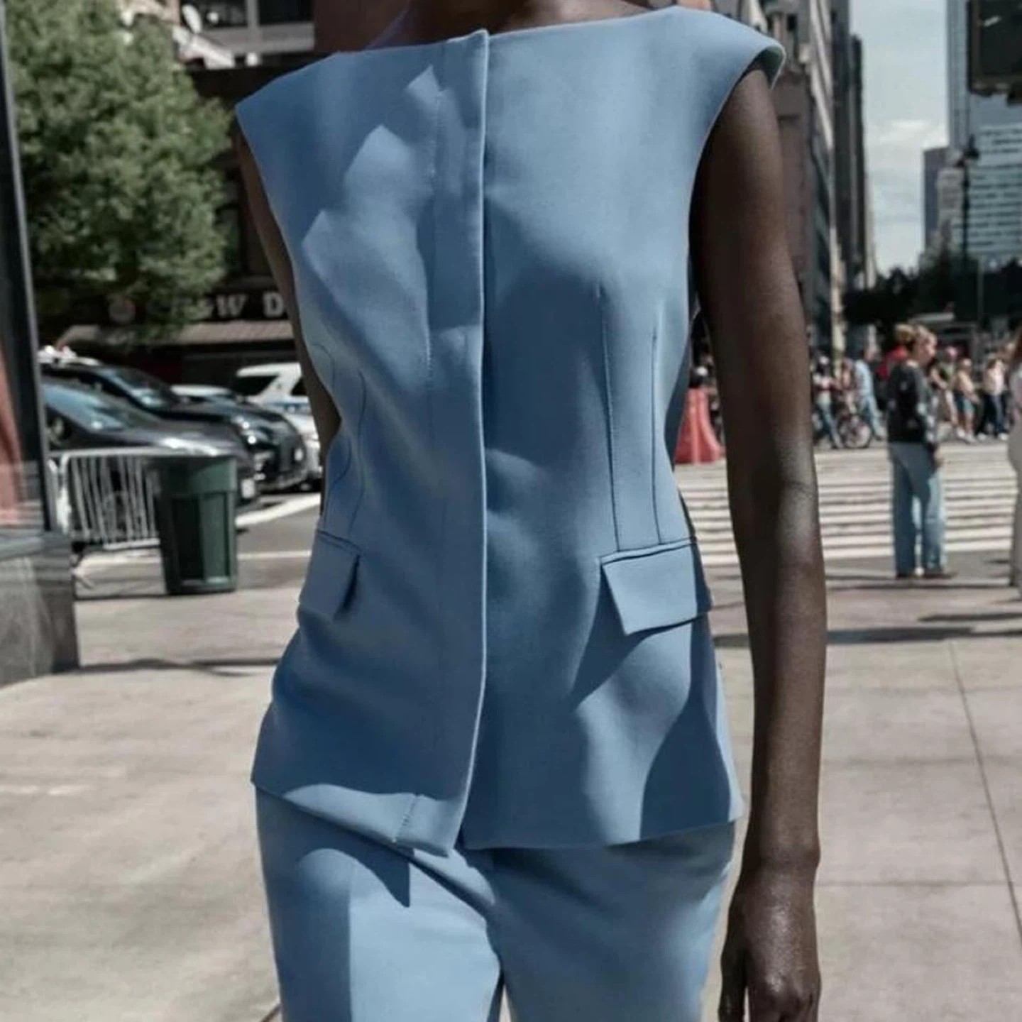Zara Blue Vest Size S - photo 5