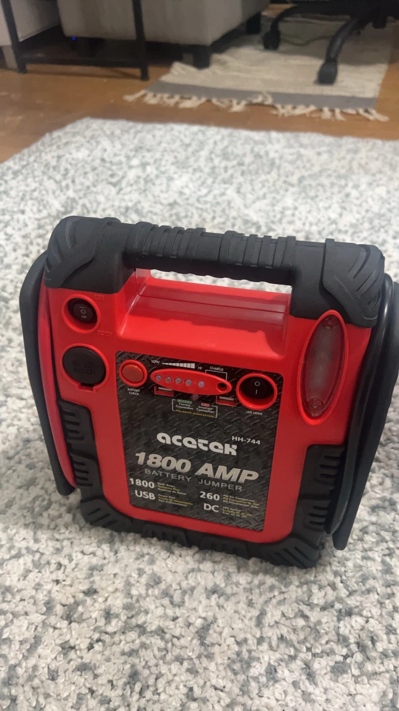 Acetek 1800 Peak Amp Emergency Jump Starter with Air Compressor - photo 2