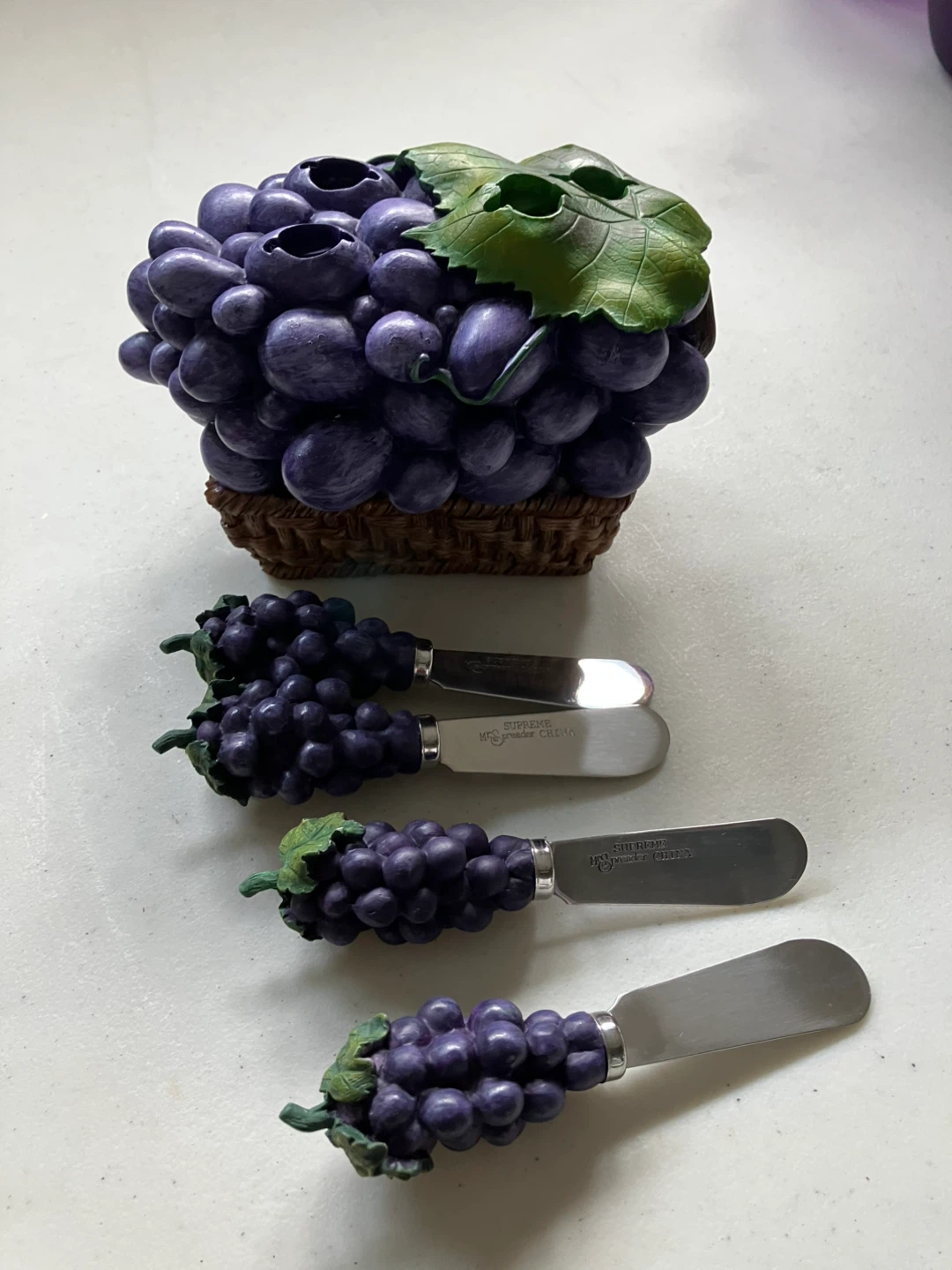 Grape Cheese Knife Set with Holder - photo 2