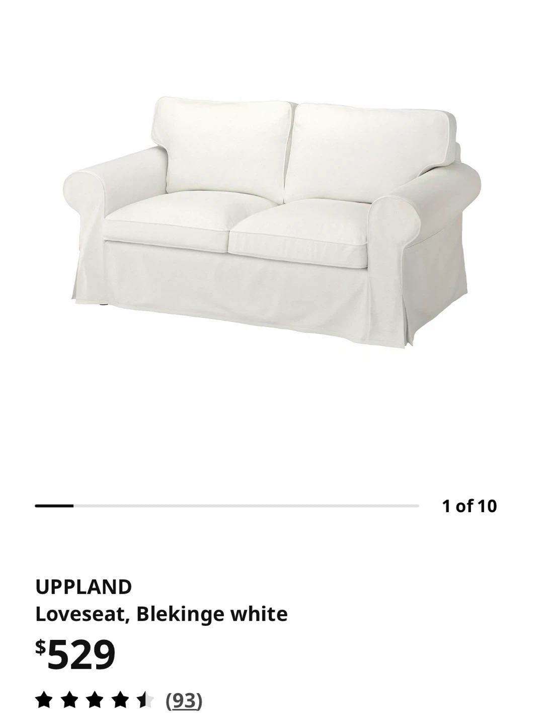 IKEA UPPPLAND Loveseat, Blekinge white