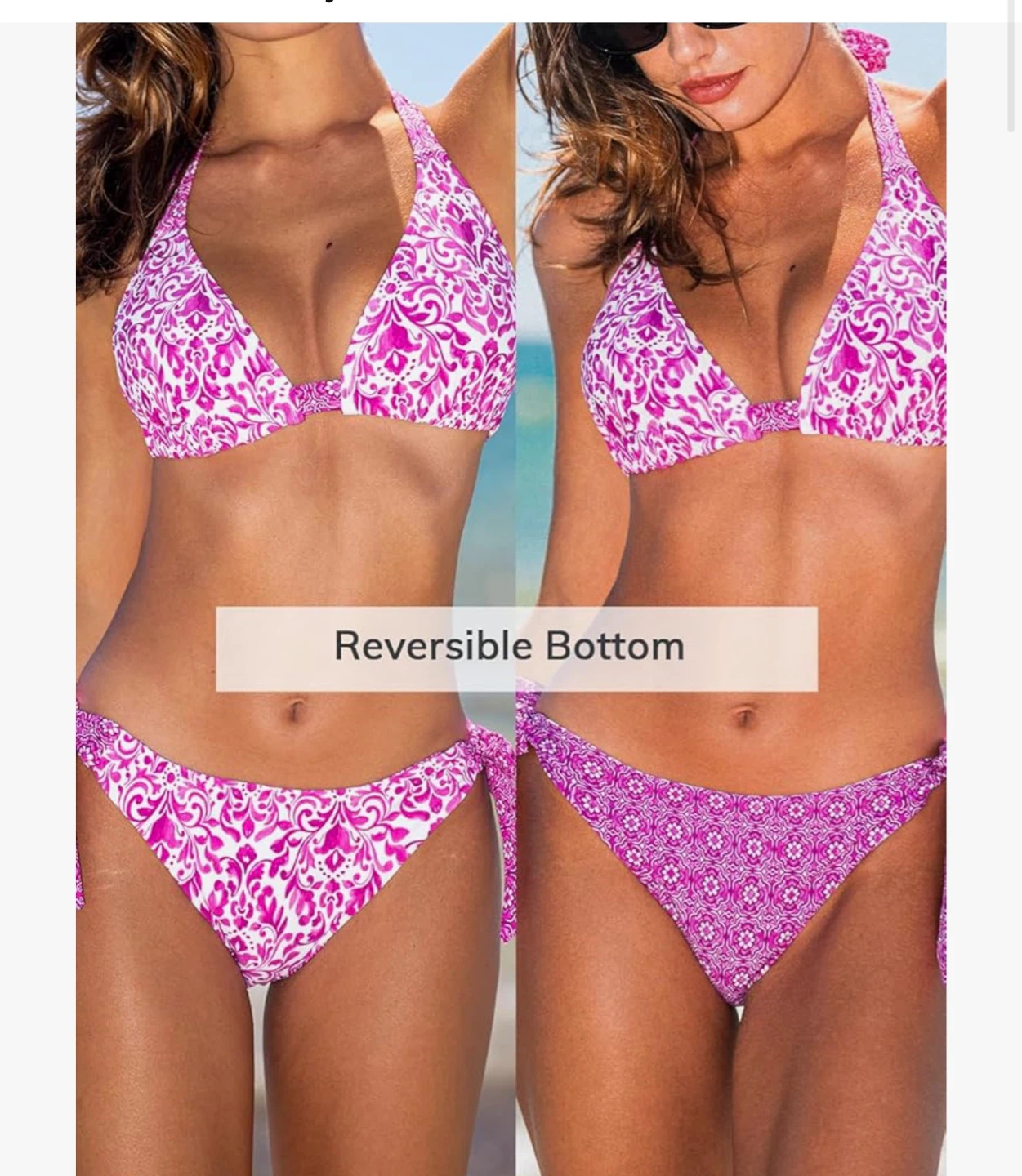 Pink Floral Reversible Bikini XL