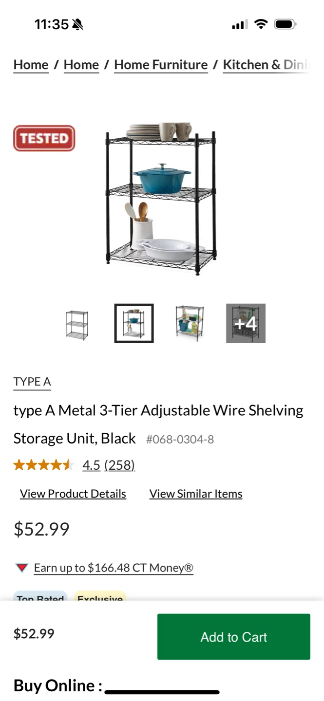$7 - Canadian Tire Metal Adjustable Wire Shelving Unit - photo 5