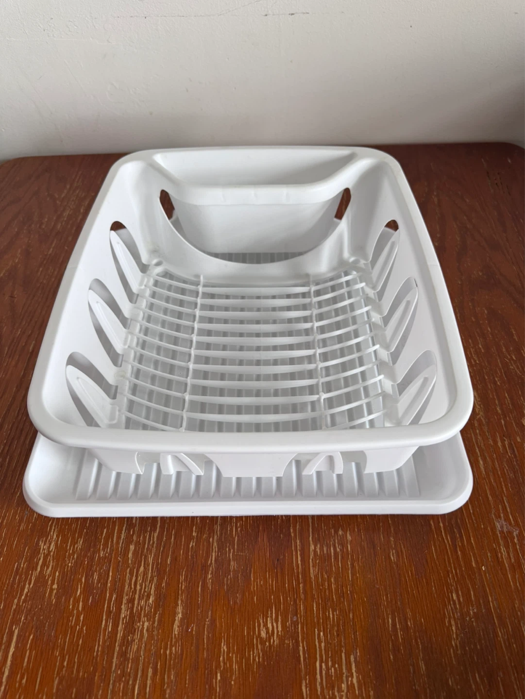 White Plastic Dish Rack with Cutlery Holder - photo 2