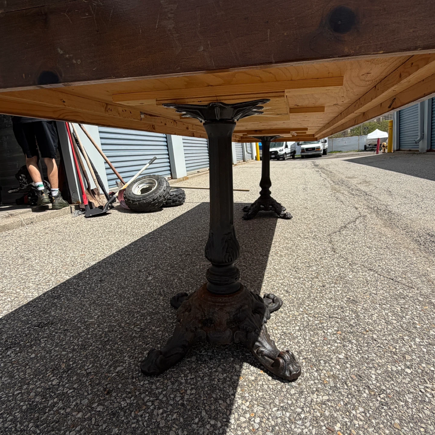 Large Wooden Dining Table with Cast Iron Legs - photo 3