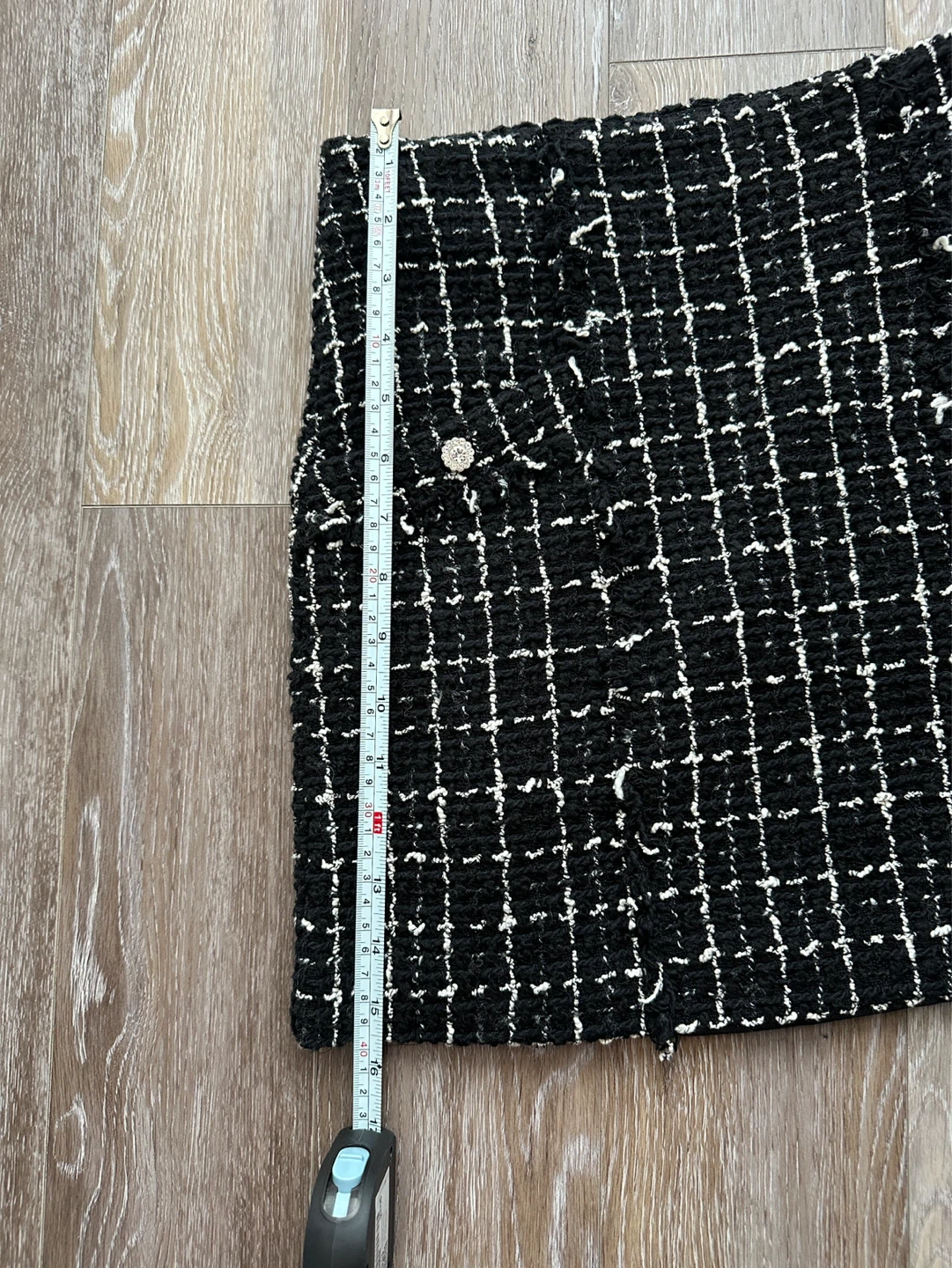 Mango Black and White Tweed Mini Skirt S - photo 4