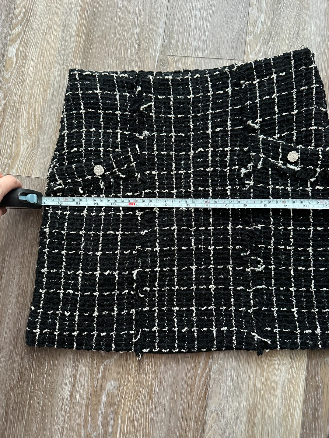 Mango Black and White Tweed Mini Skirt S - photo 5