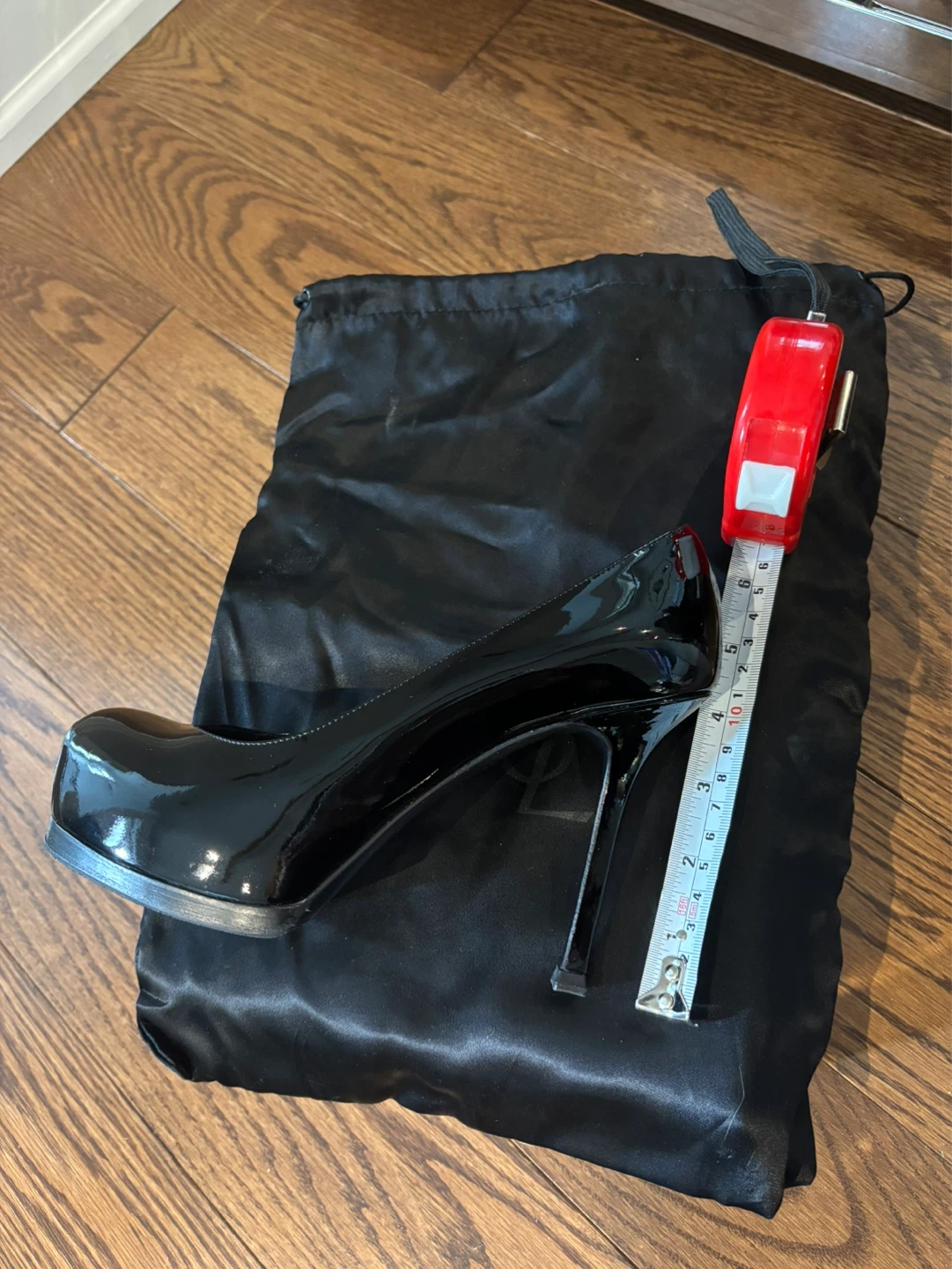 YSL Tribtoo 80 Black Patent Leather Platform Heels Size 36 - photo 4