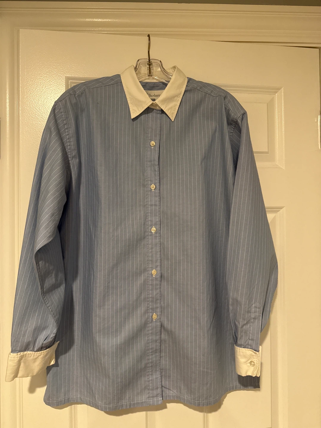 Burberrys Blue Pinstripe Button - photo 3