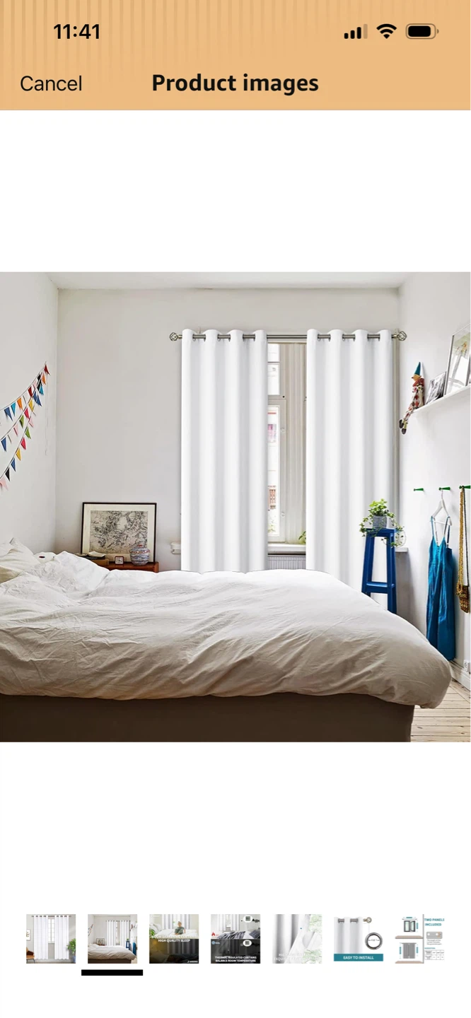 New- White Grommet Curtains - 52Wx84L(2+1)Panels) - photo 2