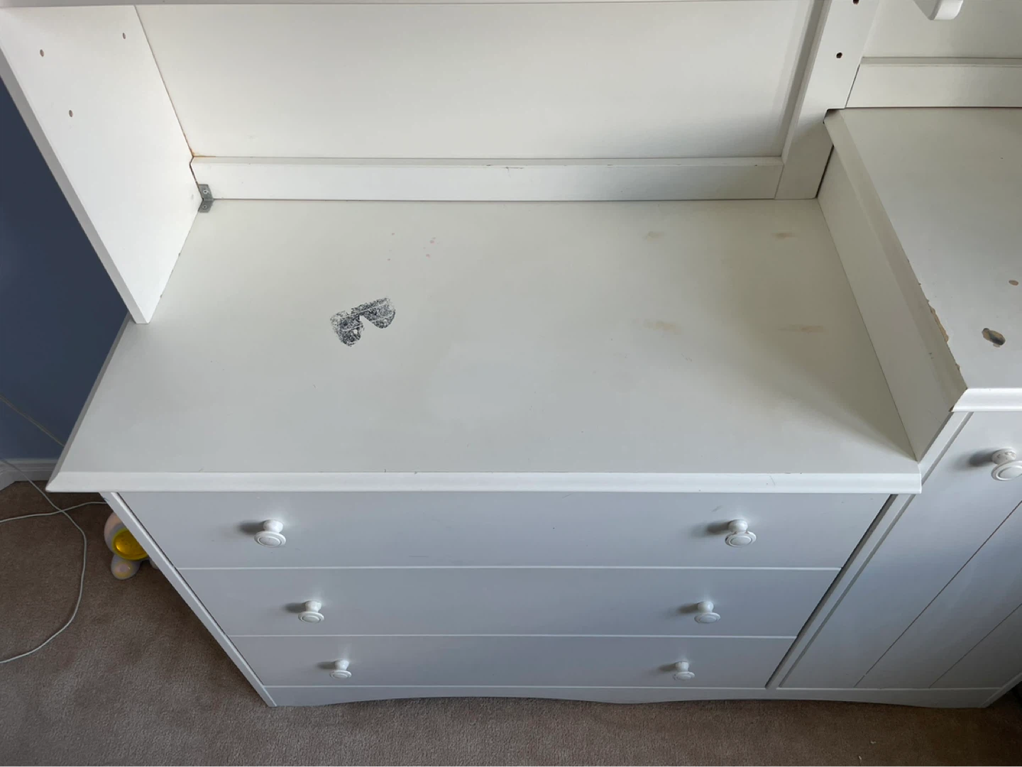 White Children's Dresser with Detachable Shelving Unit - photo 3