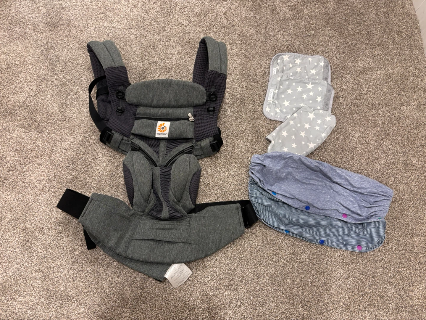 Ergobaby Grey Baby Carrier with Accessories