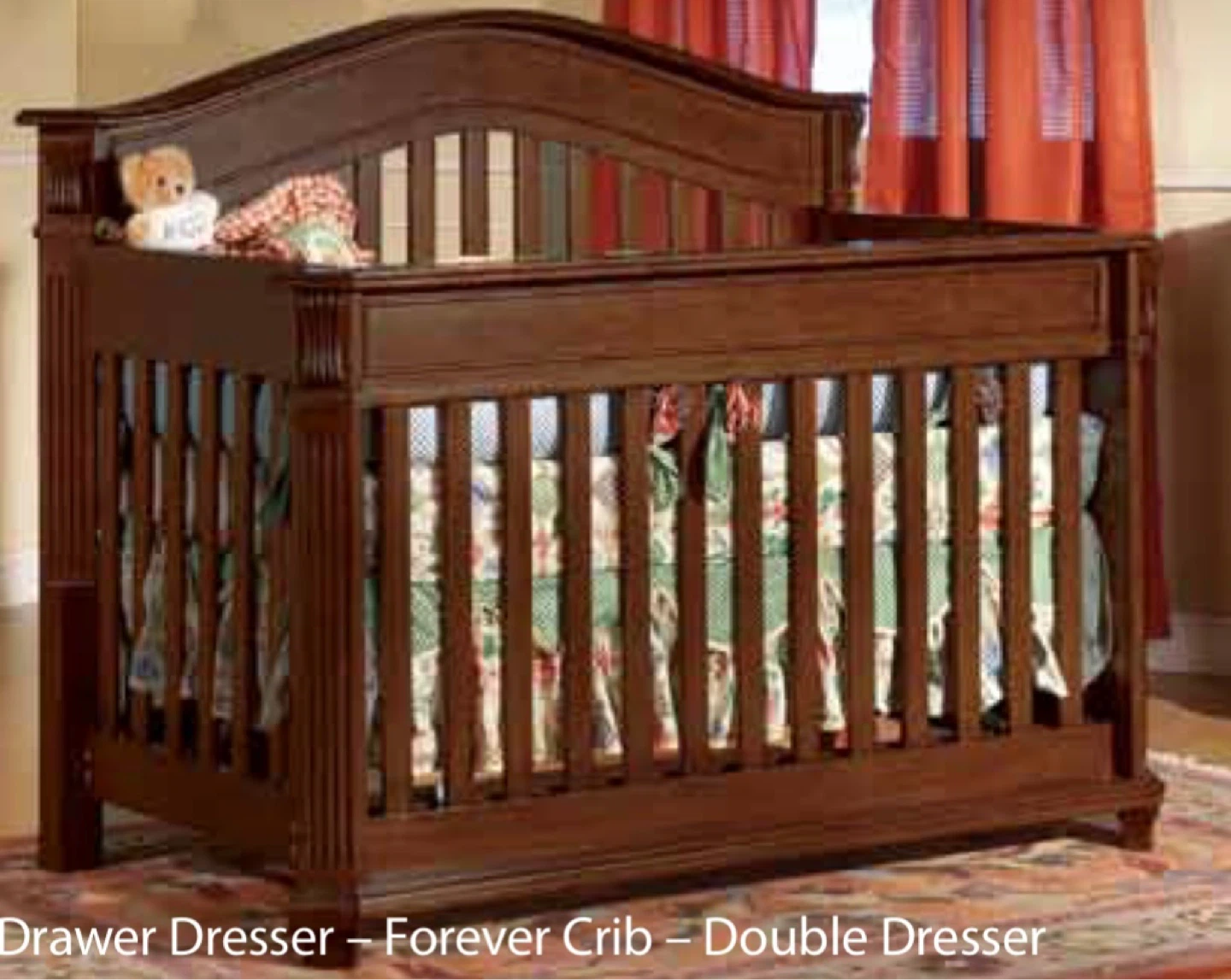 Convertible crib to full bed, dresser, nightstand - photo 2