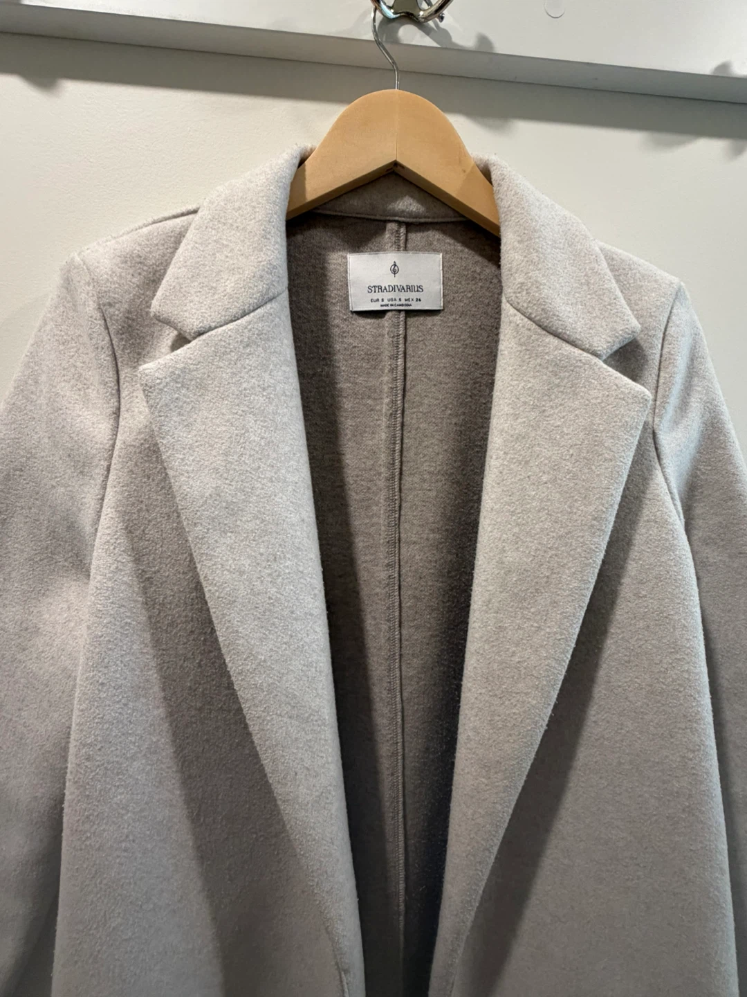 Stradivarius Midi Lapel Coat in Oatmeal - Size S - photo 2